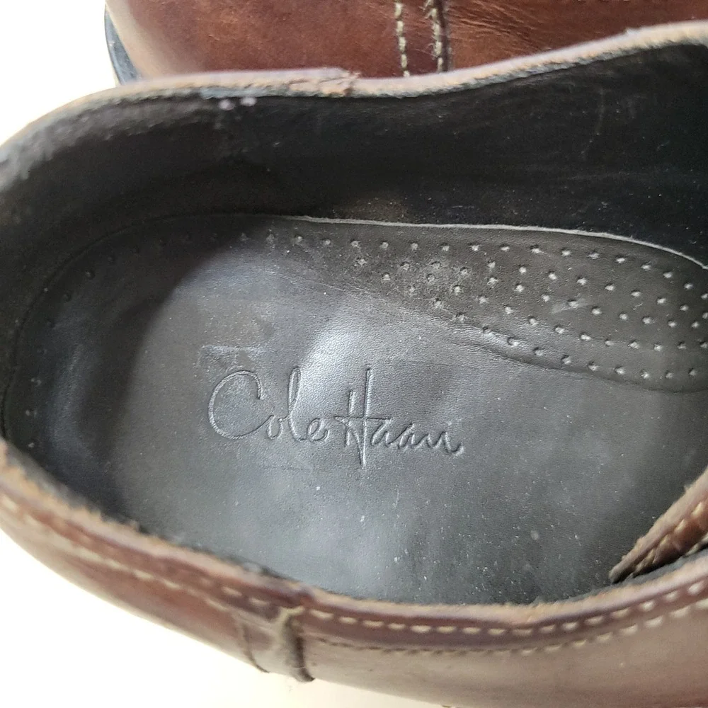 Cole Haan Mens Brown Leather Cap Toe Oxford Lace Up Dress Shoes C10643 size 8M